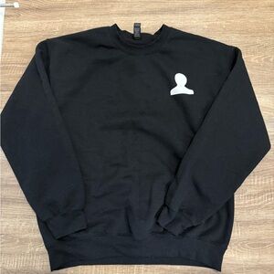 Gildan Black Crewneck Sweater with White Logo
